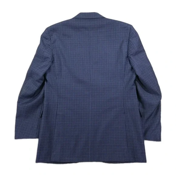 Canali Wool Plaid Blazer Mens 42L Sport Coat 2 Button Italy - Picture 2 of 13